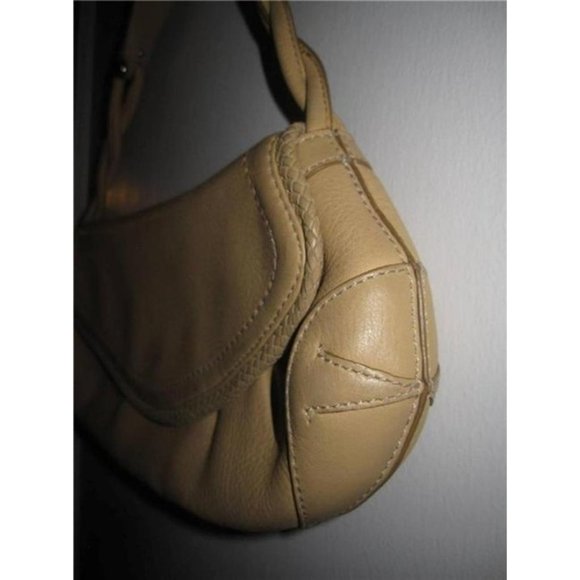 *Cole Haan Tan Sand Beige Leather Petite Envelope Satchel Shoulder Bag - Picture 3 of 8